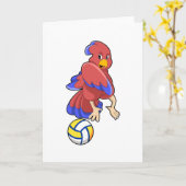 バレーボールスポーツの鳥 カード (黄色い花)