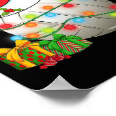 バレーボールスポーツクリスマスサンタハットクリスマスライト ポスター (角)