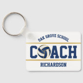 バレーボールスポーツコーチダークブルー キーホルダー (裏面)