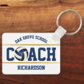 バレーボールスポーツコーチダークブルー キーホルダー (正面)