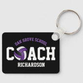 バレーボールスポーツコーチ – 紫 キーホルダー (正面)