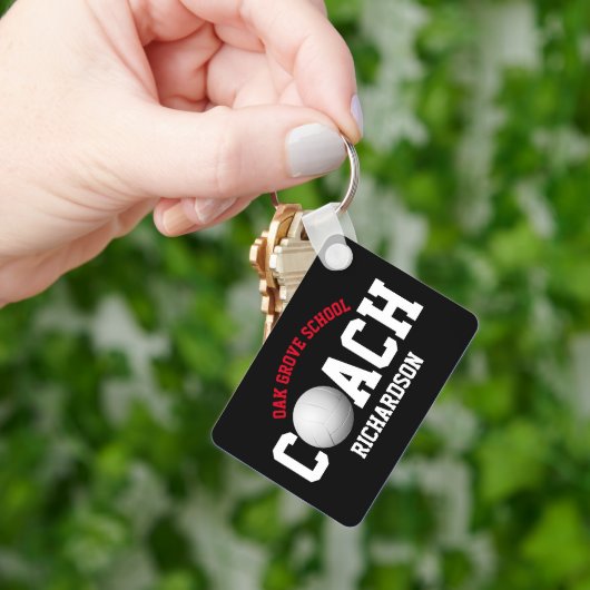 バレーボールスポーツコーチ – 赤 キーホルダー (手)