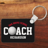 バレーボールスポーツコーチ – 赤 キーホルダー (正面)