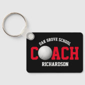 バレーボールスポーツコーチ – 赤 キーホルダー (裏面)