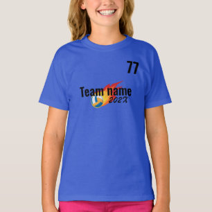 バレーボールスポーツチームフィールドデイ応援分隊 Tシャツ