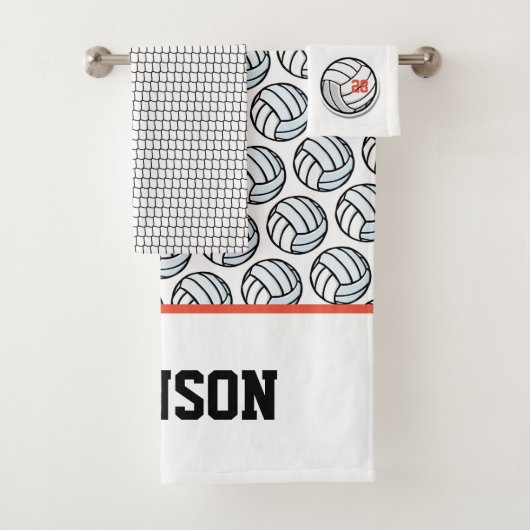 バレーボールスポーツバスデコールNAME番号おもしろい バスタオルセット (インサイチュ)