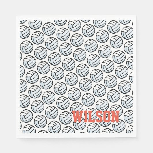 バレーボールスポーツパーティー名チームカラーおもしろい スタンダードランチョンナプキン (正面)