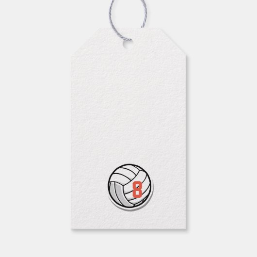 バレーボールスポーツホワイトブラックパーソナライズされたパーティー ギフトタグ (裏面)