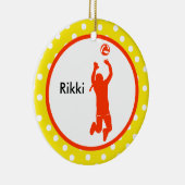 バレーボールセッターオーナメントの個人設定 セラミックオーナメント (右)