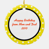 バレーボールセッターオーナメントの個人設定 セラミックオーナメント (裏面)