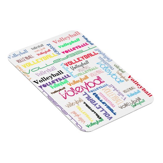 バレーボールタイポグラフィフレキシブルフォトマグネット マグネット (右側)