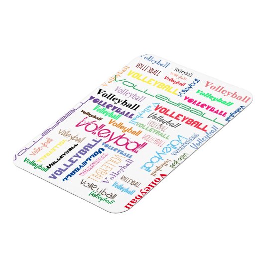 バレーボールタイポグラフィフレキシブルフォトマグネット マグネット (左側)