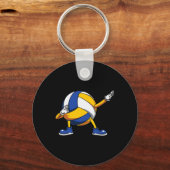 バレーボールダブ踊りダビングバレーボール愛好家 キーホルダー (正面)