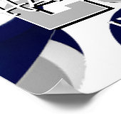 バレーボールチームのカラー写真ネイビーブルーグレー ポスター (角)