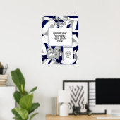 バレーボールチームのカラー写真ネイビーブルーグレー ポスター (ホームオフィス)