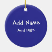 バレーボールチームのギフト – 青 セラミックオーナメント (裏面)