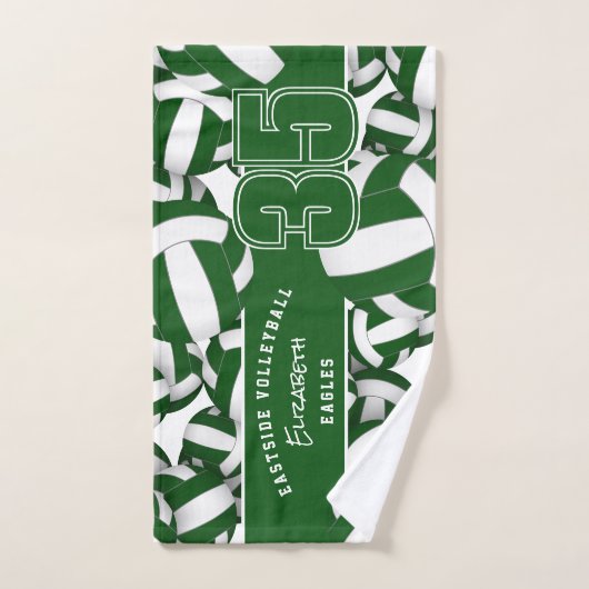 バレーボールチームのスピリットギフトの多くは緑の白 ハンドタオル (ハンドタオル)