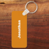 バレーボールチームのスポーツアスリート名オレンジグレー キーホルダー (裏面)