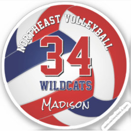 バレーボールチームの色が赤い シール