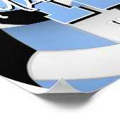 バレーボールチームの色(写真はlt blue black) ポスター (角)