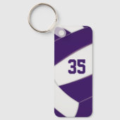バレーボールチームアスリートジャージー番号パープル キーホルダー (正面)