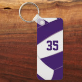 バレーボールチームアスリートジャージー番号パープル キーホルダー (正面)