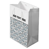 バレーボールチームスポーツカスタム文字ホワイトブラック ミディアムペーパーバッグ (裏面アングル)