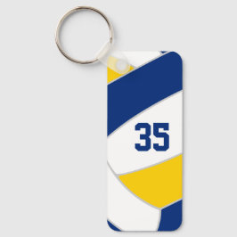 バレーボールチームスポーツギフトブルー金ゴールド キーホルダー