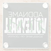 バレーボールチームプレーヤーADD NAMEスクールトップアスリート ガラスコースター (裏面)