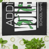 バレーボールチームプレーヤーADD NAMEスクールトップアスリート キッチンタオル (折り畳み)