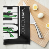 バレーボールチームプレーヤーADD NAMEスクールトップアスリート キッチンタオル (四つ折り)