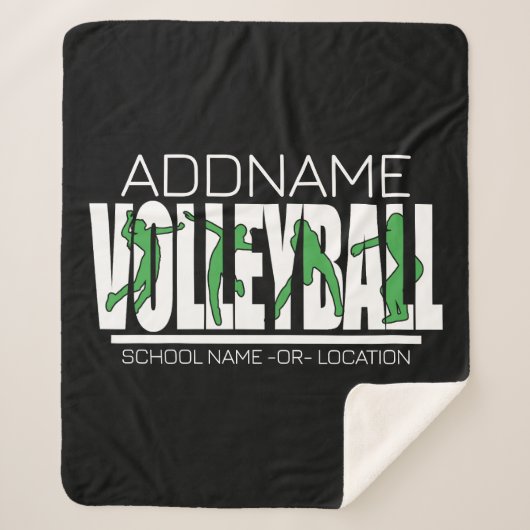 バレーボールチームプレーヤーADD NAMEスクールトップアスリート シェルパブランケット (正面)