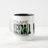 バレーボールチームプレーヤーADD NAMEスクールトップアスリート ツートーンマグカップ (正面左)