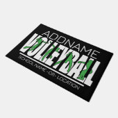 バレーボールチームプレーヤーADD NAMEスクールトップアスリート ドアマット (アングル)