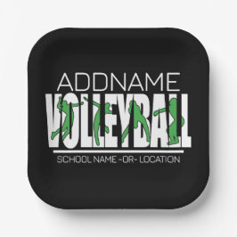 バレーボールチームプレーヤーADD NAMEスクールトップアスリート ペーパープレート
