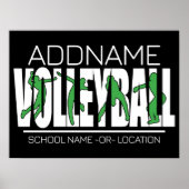 バレーボールチームプレーヤーADD NAMEスクールトップアスリート ポスター (正面)