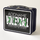 バレーボールチームプレーヤーADD NAMEスクールトップアスリート メタルランチボックス (正面)