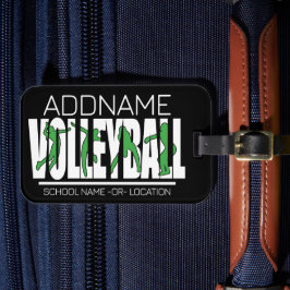 バレーボールチームプレーヤーADD NAMEスクールトップアスリート ラゲッジタグ