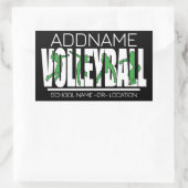 バレーボールチームプレーヤーADD NAMEスクールトップアスリート 長方形シール (バッグ)