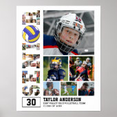 バレーボールチーム上級卒業写真コラージュ ポスター (正面)