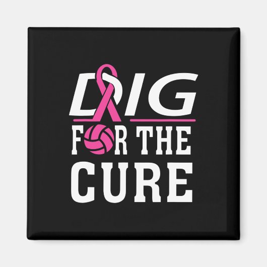 バレーボールチーム乳がん認識度 マグネット (正面)