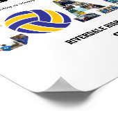 バレーボールチーム写真コラージュのコーチに感謝 ポスター (角)