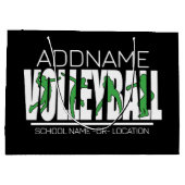 バレーボールチーム選手 ADD NAME 学校 トップアスリート ラージペーパーバッグ (裏面)