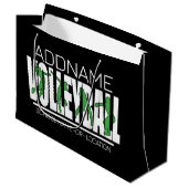 バレーボールチーム選手 ADD NAME 学校 トップアスリート ラージペーパーバッグ (正面アングル)