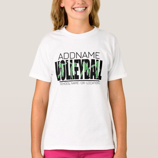 バレーボールチーム選手 ADD NAME 学校 トップアスリート Tシャツ (正面)
