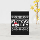 バレーボールチーム醜いセーターChristmas Lightsサン カード (黄色い花)