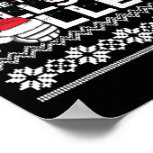 バレーボールチーム醜いセーターChristmas Lightsサン ポスター (角)