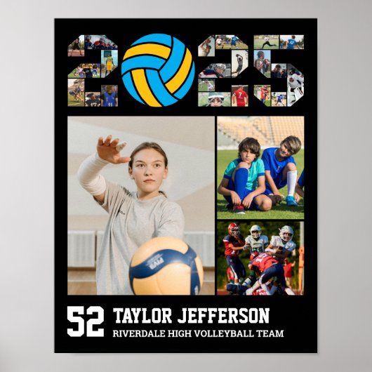 バレーボールチーム2025年のシニアクラス写真コラージュ ポスター (正面)