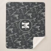 バレーボールテニスエース文字の木炭のパターン シェルパブランケット (正面)