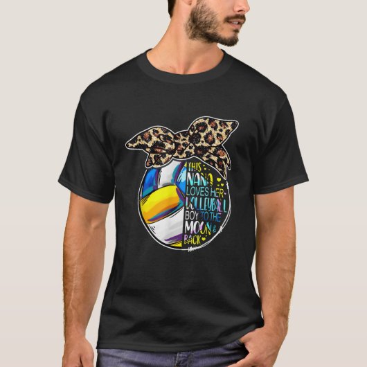 バレーボールナナヴィンテージレオパード乱文 Tシャツ (正面)